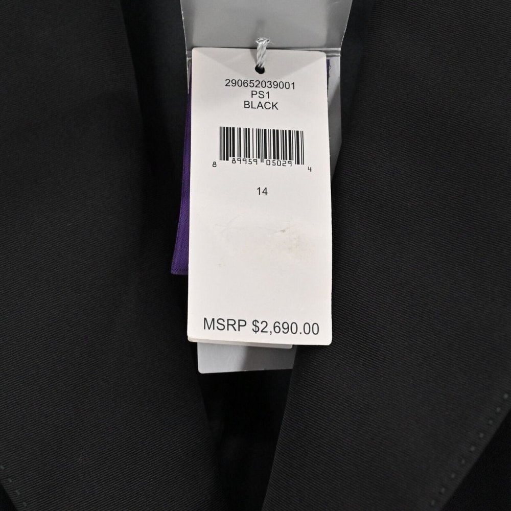 NEW RALPH LAUREN Purple Label Womens Black Wool Blazer Jacket Size 14 MSRP $2690 - Picture 10 of 10